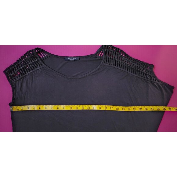 All Saints - Black Asymmetric Oversized Shirt - Picture 4 of 5